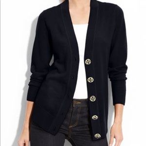 Tory Burch black Wool merino cardigan